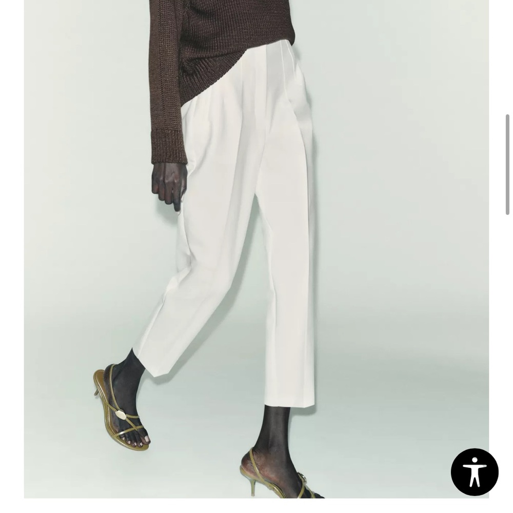 Zara White Cropped Pants